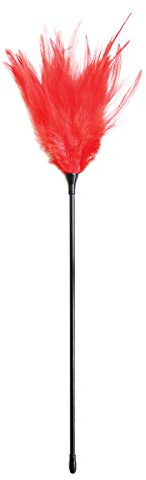 SM Adult Sexy Feather Teasing Toy Role Play Tickling Romantic Flirting, Feather Female Fun Feather Stick for Couple(Red)