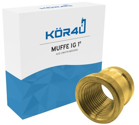 kör4u Muffe IG 1 Zoll, Messing CW617N, Rohrverbinder für Sanitär und Garten
