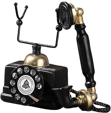 ZONEWD Vintage Telephone Decor - Shelf Decorations For Living Room - Shelf Decorations For Living Room, Aesthetic Sculpture Room Décor Resin Retro Old Fashioned Corded Phones For Shelves
