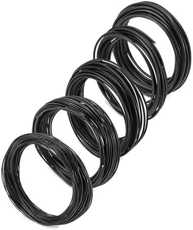 QWORK® 50 m (5 Formati) Filo Bonsai Modellabile,1,0mm/1,5mm/2,0mm/2,5mm/3,0mm - Filo Alluminio Anodizzato Nero per Bonsai Giardinaggio