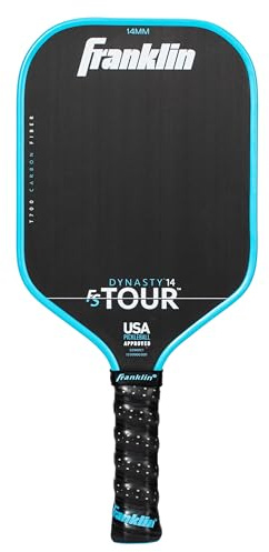 Franklin Sport Pro FS Tour Series Pickleball Paddle - Carbonio - Ufficiale USAPA - Dynasty Pro Player - 14 mm Polymer Core - Blu