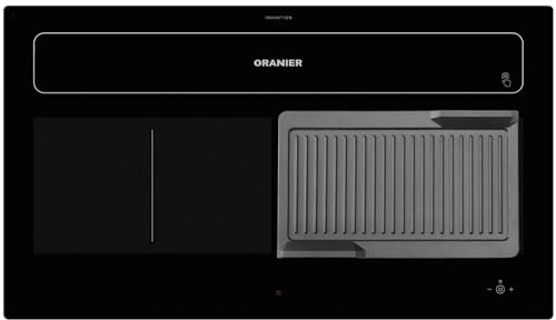 Oranier Induktionskochfeld KFL 2092 - Flächen-Induktion 90 cm Kochfeld mit Abluft-Umluft Kochfeldabzug & geriffelte Grillplatte