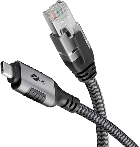 goobay 1,5m Câble USB-C vers RJ45 Ethernet CAT 6 pour une connexion Internet filaire stable avec routeur/modem/commutateur réseau/remplace l’adaptateur USB vers RJ45 / 1 Gbit/s - 70697