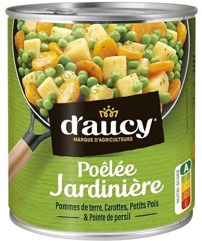 D'AUCY Délice Gourmand : Poêlée Jardinière au Jus de Carottes 580g - Savoureux mélange de légumes cuisinés, 100% naturel_REFERER. - Le Lot De 4