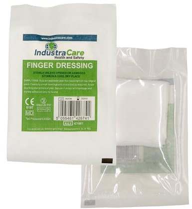 IndustraCare 10 Pack First Aid Sterile Finger Wound Bandage Dressing 3.5cm x 3.5cm