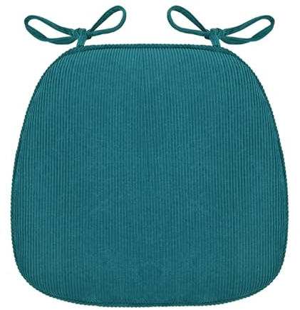 Viusneun Stuhlkissen, 43x41cm Sitzkissen mit Bindeband Waschbare rutschfeste Sitzpolster Abnembar Bezug Mit Reißverschluss Stuhlkissen für Gartenstuhl Esszimmerstuhl Bürostuhl (Blau)