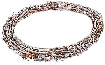 OFFSCH Runder Rattankranz Zum Aufhängen DIY-kranzdekor Dekorativer Tür Für Weihnachten Mit Natürlicher Textur Warme Atmosphäre