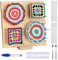 ZDNT Granny Square Spanner,19.5cm Blocco per Granny Square,Tavola di Blocco per Uncinetto,Tavola per Granny,Tappetino Lavorare a Maglia in Legno con 10 perni in Acciaio Inox e 5 perni ad Occhiello