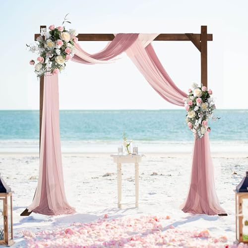 Wooden Wedding Arch,7.2Ft Large Square Outdoor Wooden Arch,Square Wood Arch Wedding Arbor,Rustic Wedding Arch for Ceremony Beach Lawn Garden Graduation Parties