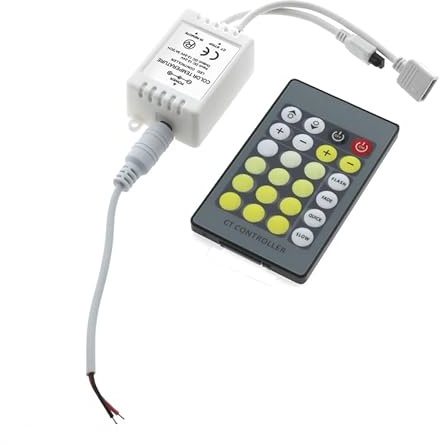 Brightium Mini-LED-CCT-Controller mit IR-Fernbedienung, Farb- und Helligkeitseinstellung, ideal für dekorative und atmosphärische Beleuchtung.
