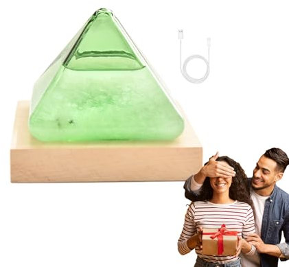 Prévisions météorologiques en verre Sturm, verre météo | Green Pyramid Storm Bottle Desktop Ornementation-Création des conditions météorologiques élégantes, décoration de la maison, Femmes cadeaux, ho