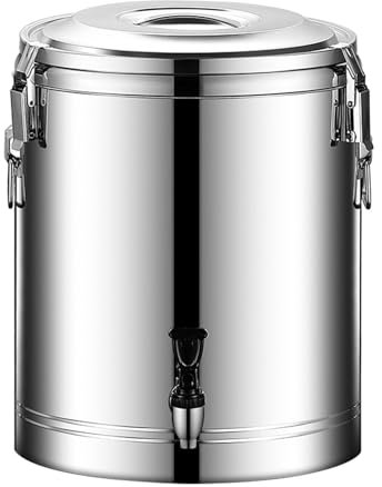 IBOWZ Stainless Steel Stock Pot, 32QT Brewing Kettle with Accessories - Lid Included, Tri-Ply Base