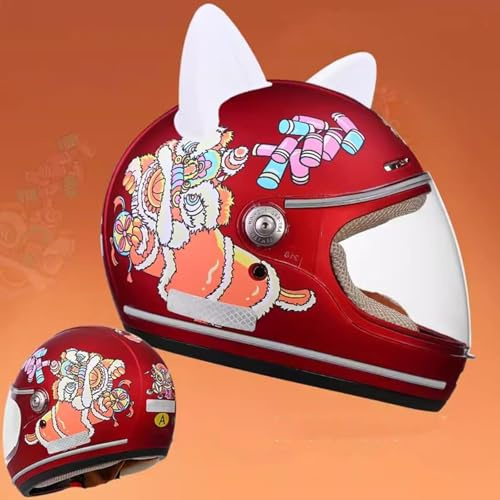 SJAPEX Casco Integrale da Moto per Bambini, Leggero, con Visiera, per ATV, Ciclismo, Scooter, Ragazzi E Ragazze, età 4-15 Anni 6