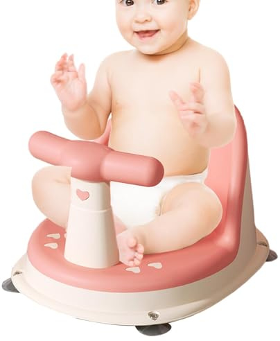 Drehbarer Badewannensitz – Kinder-Badewannensitz | Baby-Badewannensitz mit verstellbarer Rückenlehne Saugnapf | faltbarer, rutschfester Baby-Duschstuhl für Babys und Kleinkinder