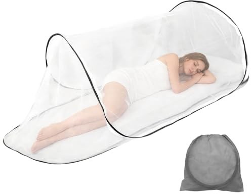 mizikuu Pop up Mosquito Net, 200 x 80 x 60 CM Foldable Mosquito Net for Bed Camping Tent Family Portable Mosquito Net Bed for Home, Kindergarten, Camping, Travel, Dorm