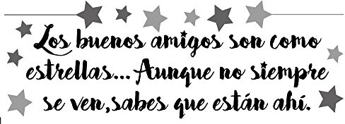 Plage los Buenos Amigos y las Estrellas Decoración Adhesiva, Vinilo, Gris, 24x68 cm