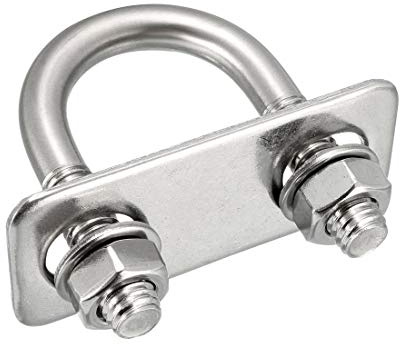 sourcing map 2 Stück Bügelbolzen U-Bolzen M8 x 25mm x 52mm 304 Edelstahl mit Mutternrahmen und Befestigungselementen