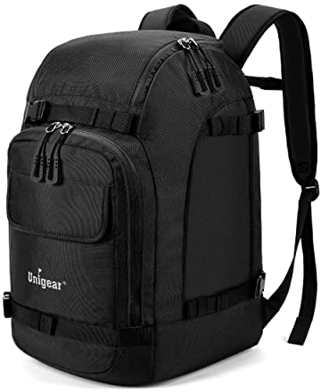 Unigear Skischuhtasche mit Helmfach und Rucksackgurten, Skirucksack Skischuhrucksack mit Helmtasche, Skitasche Skisack für Skistiefel, Schlittschuhe, Snowboard, Inline-Skates