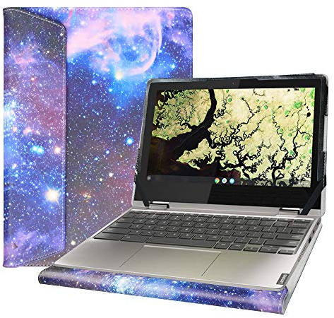 Alapmk Protective Case Cover For 11.6 Lenovo Chromebook C340 C340-11, Flex 3i, IdeaPad Flex 3 11IGL05 Laptop, Galaxy, Black, Modern, Unique Elastic Bands for Secure Fit, Protecting Laptops