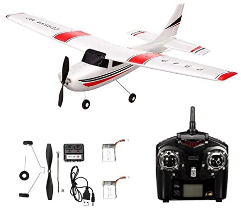 efaso WLToys F949 3-kanals 2,4 GHz RC flygplan Cessna-182 – robust EPO-material, 3-vägs coreless motor, komplett RTF inkl. 2 batterier