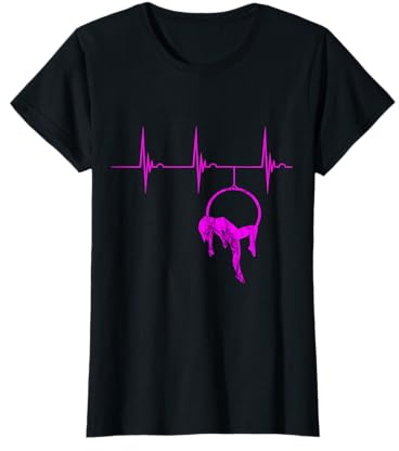 Aerial Hoop Luftakrobatin Herzschlag EKG Puls Luftakrobatik T-Shirt