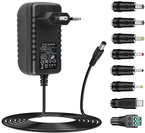 Chargeur Adaptateur Secteur 24V 1A Sans Fil Pilote d'alimentation AC220V 230V à DC24V avec 8 adaptateurs de Prise DC24V 100mA 500mA 1000mA AC-DC (DC24V~1A)