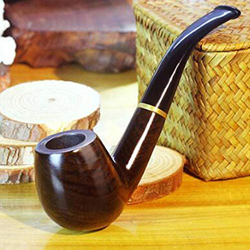 SlimpleStudio Tabakpfeife 1 Stück Ebenholz Natur Handgefertigte Holz Tabak-Holzpfeife Bent rundes Geschenk Pipes Pfeife