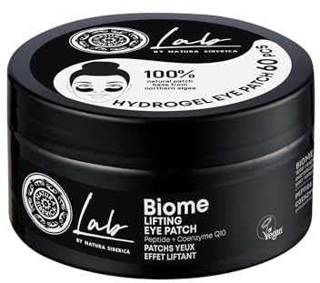 Natura Siberica Lab Biome Lifting Eye Patches – Hydrogel Augenpads mit Coenzym Q10 & Peptiden – Anti-Aging Augenpatches gegen Falten, Augenringe & Tränensäcke – Straffende Augenpflege – 60 Stück