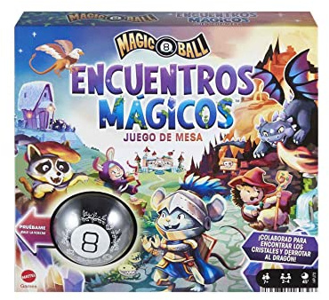 Mattel Games Magic 8 Ball Magische Begegnungen, Kooperatives Strategiespiel, +7 Jahre, Spanische Version (HPJ72)