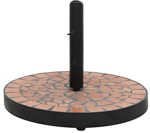 vidaXL Base de sombrilla Redonda Color Terracota 12 kg, pie sombrilla, pie Parasol, Parasol con Base, Base Parasol, Soporte sombrilla, Bases parasoles