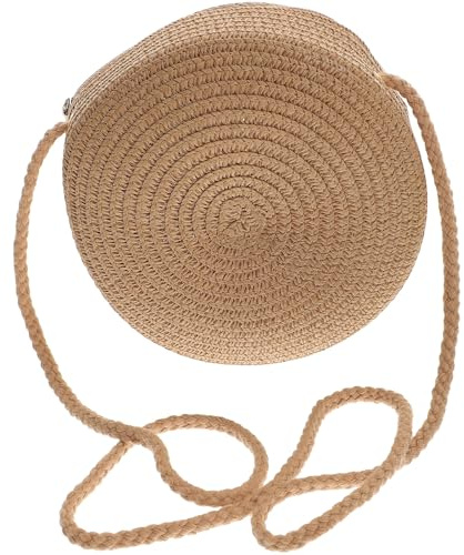 ifundom Strohtasche für Damen, Sommer, Umhängetasche, Strand, Umhängetasche, leicht, kompakt, 15,2 cm