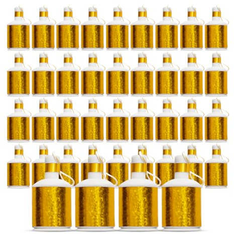 40x Gold Party Poppers Holographic Effect Premium Table Confetti Cannons for Weddings, Christmas & NYE – Loud Snap & Streamer Party Favours Bulk Pack