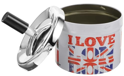 Healvian Cendrier Métal Rotatif Automatique Avec Couvercle Cendrier Élégant Et Pratique Pour Bureau Et Maison Souvenir Créatif Du -uni