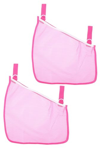 Toyvian Tragbare Kinderwagen Seitentasche mit Verstellbaren Gurten Oxford Gewebe Aufbewahrungsnetz für Babyzubehör Praktische Hängetasche für Kinderwagen 2 Stück Rosa