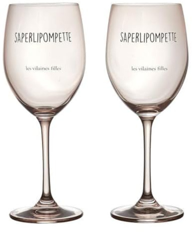 Genérico LesVilaines Girls – Estuche de 2 copas de vino – Saperlipompette