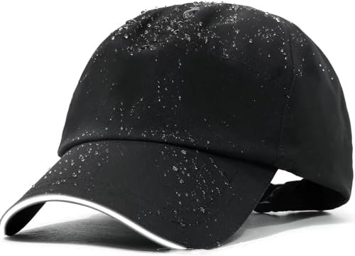 FUIPVGI Baseball Cap Unisex, wasserdichte Allwetterkappe, Sonnenhut Damen, Verstellbar Sommer Basecap, Classic Baseballkappen, Sonnenhut Sonnenschutz Hüte, für Sport Reisen Draußen (Schwarz)