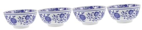 MAGICLULU 4 Pz ciotola in porcellana e bianca insalata di frutta in porcellana scodella riutilizzabile ciotola in ceramica zuppiera da cucina Ciotola per alimenti in ceramica insalatiera