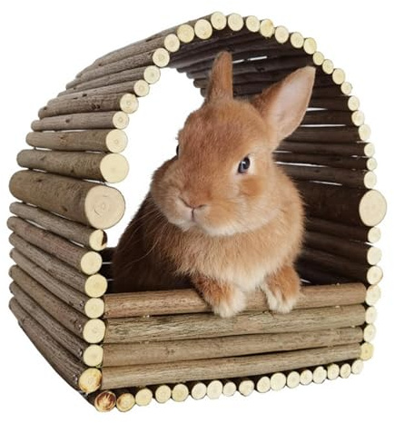 Cachette en bois pour lapins - Abri en bois pour rongeurs, cachette amovible pour grincement des dents de lapin | Maison de repos et jeux d'animaux pour lapins, chinchillas, hamsters