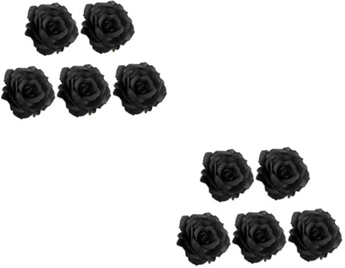 HAPINARY 10pièces Broche De Rose Artificielle Noir Épingle à Cheveux Pour Décoration De Vêtements Et Accessoires Funéraires