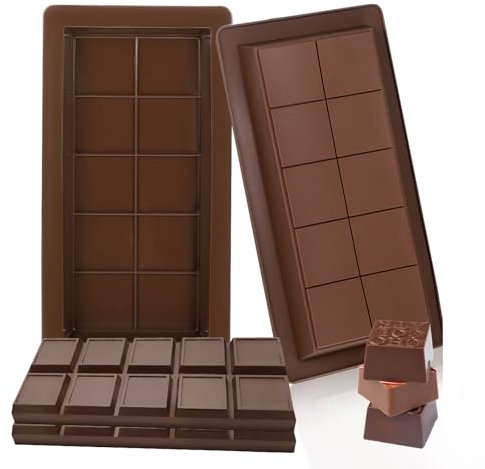 Ptwola Paquete de 2 moldes de barra de chocolate antiadherentes que se rompen separados, kit de moldes grandes de silicona gruesa para barra de chocolate para rellenar aperitivos caseros de pistacho