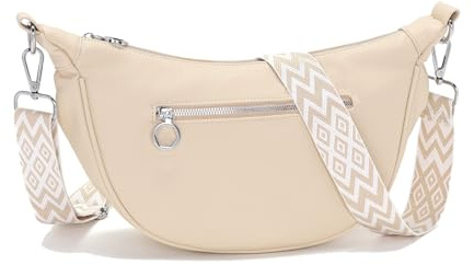 Vezluax bauchtasche damen umhängetasche damen stylisch damen-schultertaschen tasche damen PU leder crossbody bag damen mit Mehrere Innenfächer Beige