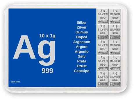 Goldschulz Silberbarren 10g 10 Gramm Motivbox - Geschenk + Echtheitszertifikat