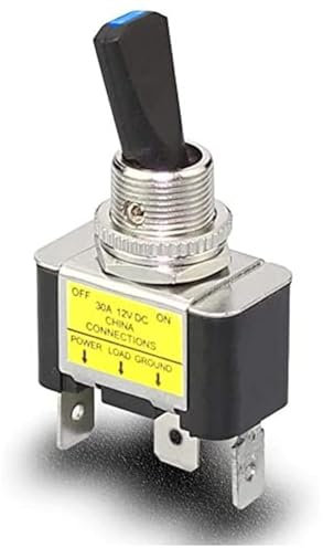 Interrupteur à bascule LED 30A 12VDC, 2 positions, 3 broches, adapté for voiture, camion, bateau, ATV, 1 pièce(Blue LED)