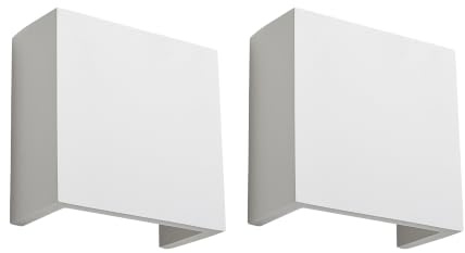 firstchoicelighting Set of 2 Michele - White G9 Plaster Wall Lights