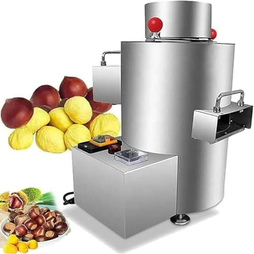 ZHLINGQ Sgusciatrice per Castagne Macchina per Sgusciare Le Castagne Macchina per Sgusciare Le Castagne a Cono Automatico Macchina per Il Taglio Commerciale delle Castagne da 100 kg/H,220V-10blades