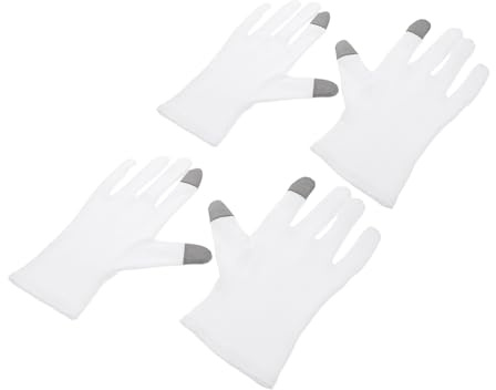 SAFIGLE 2paare Baumwollhandschuhe für Feuchtigkeitspflege im Schlaf mit Touchscreen-funktion für Handys und Tablets Bequeme Schlafhandschuhe aus Baumwolle für Trockene Haut