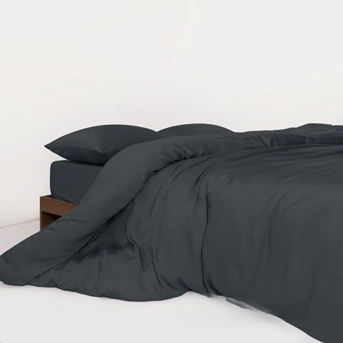 HM'S HOME'SECRET Roomers Bed Linen – Juego de Sábanas 100% Bambú Natural, 300 Hilos, Tacto Seda, Certificación Oeko-Tex 8 Tamaños (Gris, Cama 150cm)
