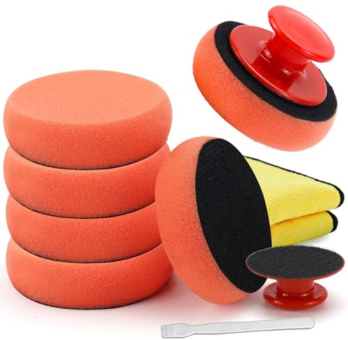 NCTNCX Set di 8 spugne per lucidatura per auto, set di spugne per lucidatura per auto, con asciugamano per lucidatura, raschietto per lucidatura (8)