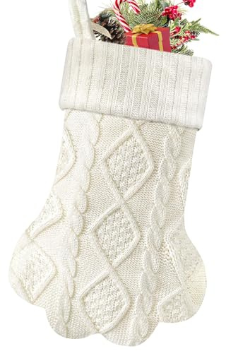 BellaBlend Weihnachtsstrümpfe für Hunde und Katzen Gestrickte Weiße Pfotenform Haustier Weihnachtsstrümpfe Groß Hängende Weihnachtsdekoration