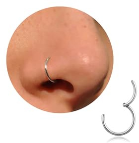 20 G, 18 g, 16 g, titan, näsring, broskring, örhängen för kvinnor, män, silver, guld, näsring, septum, ring, tragus, snäcka, helix daith, läpppiercing, smycken, 6 mm/7 mm/8 mm/9 mm/10 mm